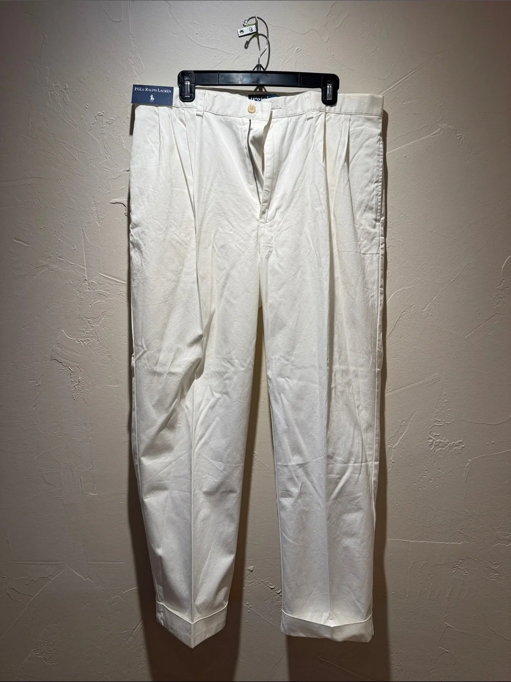 Ralph Lauren Cream Pleated Men’s Dress Trousers